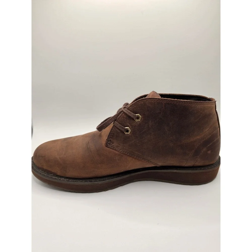 LL Bean Mens Stonington Chukka Boots Brown Leather Mid Top Shoes 511441 Sz 10.5